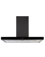 90cm zwarte afzuigkap krachtige motor led met verlengbare schouw en afwasbare vetfilters