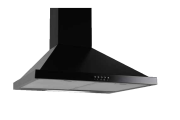 60cm afzuigkap zwart piramide wandmodel met motor led en recirculatie optie